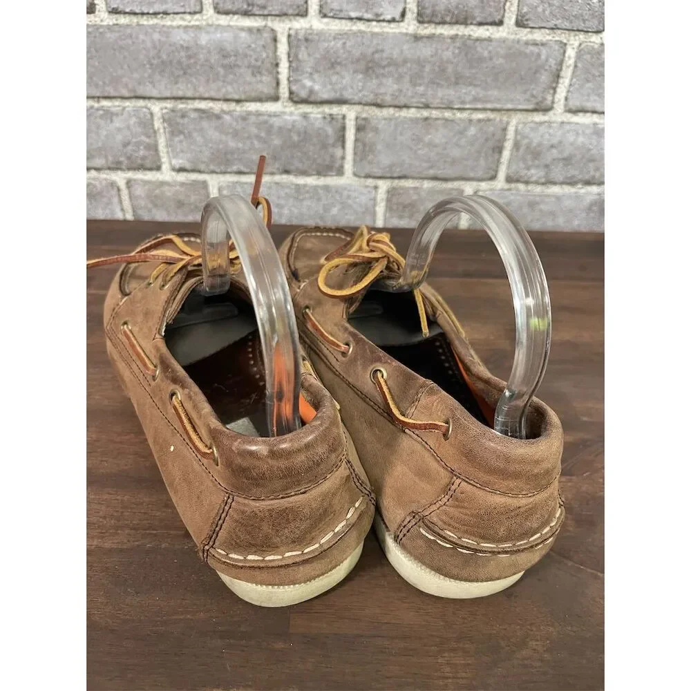 Joseph Abboud Men's Brown Leather Boat Shoes Size 12 Casual Lace Up